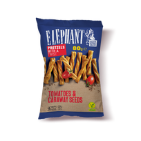Krekeriai ELEPHANT Twisted su pomidorais ir kmynais, 80 g