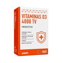 ICONFIT Vitaminas D3 imunitetui 4000 TV, 60 kapsulių
