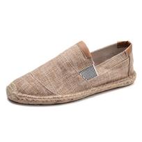 Madingi kanapių virvės mokasinai vyrams, vasariniai laisvalaikio batai, minkšti slip-on plokščiapadžiai, neslystantys drobės batai, kvėpuojantys vyriški batai vaikščiojimui 39 chaki