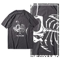 Bonefish Skull Deep Sea Fish Skeleton Funny Fisherman men T-Shirt Cotton O-Neck Short Sleeve Men T Shirt Oversize Streetwear M white