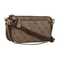 Guess Noelle II Dbl Pouch Crossbody HWBG96 72710 Latte Logo/Brown (GU758-b) rankinė