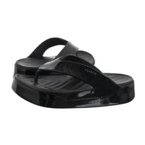 Crocs Getaway Platform Patent Flip Black 211478-001 (CR396-a) šlepetės