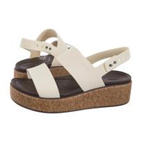 Crocs Brooklyn Cork Low Wedge Chalk 211144-0WV (CR370-b) sandalai