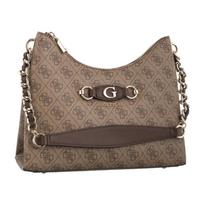 Guess Izzy Top Zip Shoulder Bag HWSG86 54010 Latte Logo/Brown (GU712-a) rankinė
