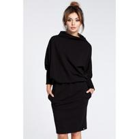 B032 Kimono rankovių suknelė - juoda