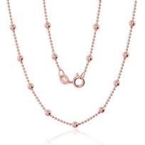 Sidabrinė grandinėlė Bead 1-3 mm 2400058(PAu-R), Sidabras 925°, raudonas auksas (padengti)