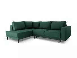 Kampinė Sofa lova - kairė, Caro, 5 sėdimos vietos, 247x187x90, žalia
