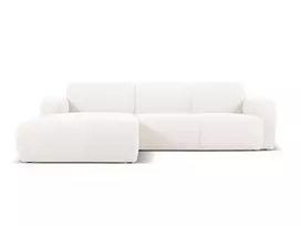 Boucle kampinė sofa - kairė, Molino, 4 sėdimos vietos, 250x170x72, balta
