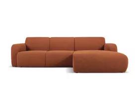 Boucle kampinė sofa - dešinė, Molino, 4 sėdimos vietos, 250x170x72, terakota