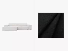 Modulinė kampinė sofa - kairė Boucle, 3 sėdimos vietos, 224x166x70, juoda