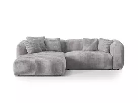 Modulinė kampinė sofa - kairė, Martina, 2 sėdimos vietos, 280x176x75, šviesiai pilka