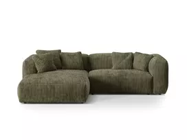 Modulinė kairioji kampinė sofa, Martina, 2 sėdimos vietos, 280x176x75, samanų žalia