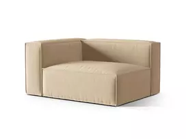 Kairinė modulinė sofa, Nuria, 2 sėdimos vietos, 110x145x72, ruda