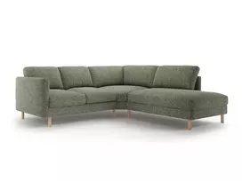 Kampinė Sofa - dešinė, Eden, 4 sėdimos vietos, 267x234x90, samanų žalumo melanžas