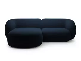Velvet modulinė kampinė sofa - kairė, Kate, 2 sėdimos vietos, 255x176x76, karališkoji mėlyna