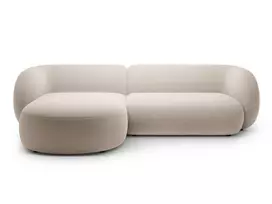 Velvet modulinė kampinė sofa - kairė, Kate, 3 vietų, 285x176x76, smėlio spalvos