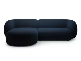 Velvet modulinė kampinė sofa - kairė, Kate, 3 vietų, 285x176x76, karališkoji mėlyna