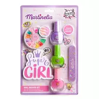 MARTINELIA_SET Super Girl nagų lakas 4ml 3vnt + nagų dailės rinkinys 1vnt + nagų dildė 1vnt + nagų lazdelė 1vnt