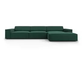 Modulinė kampinė sofa - dešinė, Jodie, 4 sėdimos vietos, 284x166x70, žalia