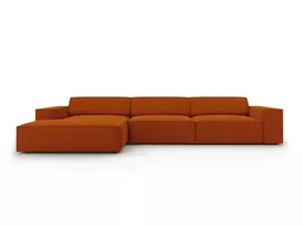 Modulinė kampinė sofa - kairė, Jodie, 4 sėdimos vietos, 284x166x70, terakota