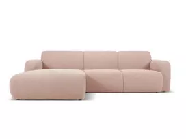 Boucle kampinė sofa - kairė, Molino, 4 sėdimos vietos, 250x170x72, rausva
