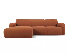 Boucle kampinė sofa - kairė, Molino, 4 sėdimos vietos, 250x170x72, terakota