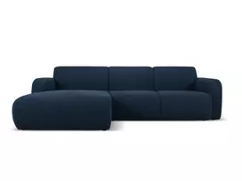 Boucle kampinė sofa - kairė, Molino, 4 sėdimos vietos, 250x170x72, tamsiai mėlyna