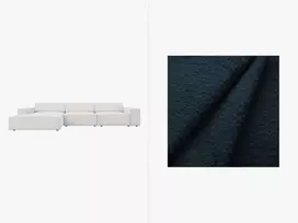 Boucle modulinė kampinė sofa - kairė, Jodie, 4 sėdimos vietos, 284x166x70, tamsiai mėlyna