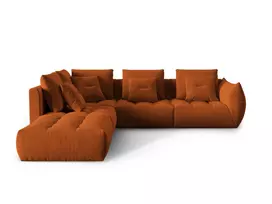 Velvet modulinė kampinė sofa - kairė, Bloom, 4 sėdimos vietos, 316x310x95, terakota