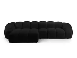Kampinė sofa - kairė, Diana, 4 sėdimos vietos, 334x182x72, juoda