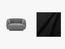 Boucle fotelis, Miley, 1 sėdynė, 103x90x70, juodas