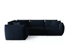 Velvet kampinė sofa - kairė, Chris, 4 sėdimos vietos, 295x210x80, karališkoji mėlyna