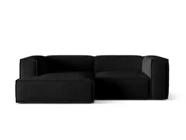 Modulinė kampinė sofa - kairė, Nuria, 3 sėdimos vietos, 147x252x72, juoda