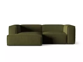 Modulinė kampinė sofa - kairė, Nuria, 3 sėdimos vietos, 147x252x72, samanų žalia melanžo spalva