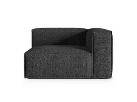 Dešinės pusės modulinė sofa, Nuria, 1 sėdynė, 125x110x72, antracito spalvos