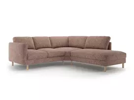 Kampinė Sofa - dešinė, Eden, 4 sėdimos vietos, 267x234x90, rožinis melanžas