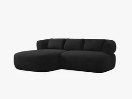 Kampinė sofa - kairė, Jenny, 5 vietų, 200x145x73, juoda
