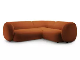 Velvet modulinė kampinė sofa - dešinė, Kate, 4 sėdimos vietos, 252x220x76, terakota