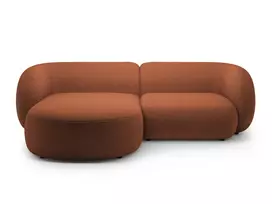 Modulinė kampinė sofa - kairė, Kate, 2 sėdimos vietos, 255x176x76, terakota