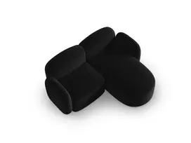 Velvet kampinė sofa - dešinė, Blair, 3 vietų, 194x167x76, juoda