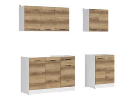 7-ių dalių virtuvės komplektas Junona Line A, 180 cm, rudas