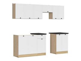 8-ių dalių virtuvės baldų komplektas Junona Line, 230 cm, baltas
