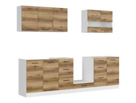 8-ių dalių virtuvės baldų komplektas Junona Line, 260 cm, rudas