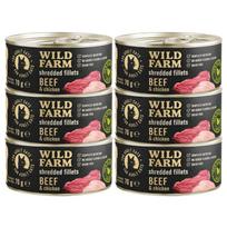 WILD FARM Fillets Beef&Chicken 6x70g - drėgnas kačių maistas be grūdų, filė sultinyje
