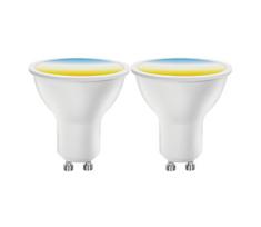Komplektas 2 vnt. dimeriuojamų MESH Smart LED GU10 lempučių 6,5W/230V 2700-6500K su nuotolinio valdymo pultu - Aigostar