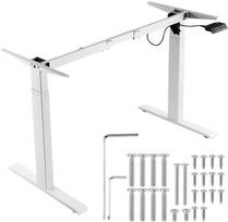 Elektrinis reguliuojamo aukščio stovimo stalo rėmas, baltas plieno, ergonomiškas, biuro stalas, stovimas-sėdimas konverteris, darbo vieta