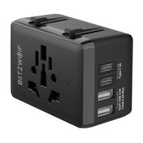 Blitzwolf BW-TA1 4-in-1 Travel Adapter 2xUSB + C +, KAPBWFBW_TA1