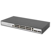 DIGITUS DN-80221-3 - Switch - managed - 24 x 10/100/1000 + 2 x 10/100/1000/SFP (Uplink) + 2 x SFP (mini-GBIC) (Uplink) - Desktop, an Rack montierbar