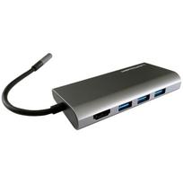 LC-Power LC-HUB-C-MULTI-5 USB-C auf 3xUSB-A/USB-C/HDMI/MicroSD/SD/LAN