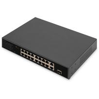 Digitus 16 Port Fast Ethernet PoE Switch , 2 Gigabit Uplinks (RJ45 / SFP)